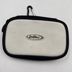 Intec Nintendo DS Lite Carrying Case White Black Hard Shell Pouch Carabiner